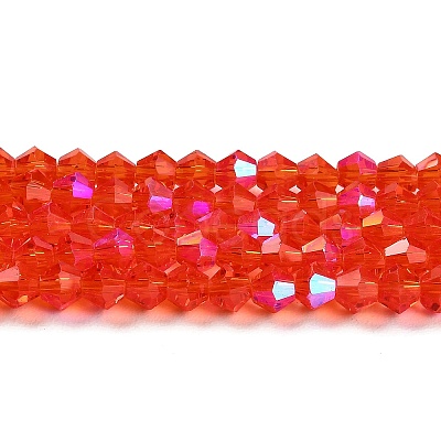 Transparent Electroplate Glass Beads Strands EGLA-A039-T6mm-L14-1