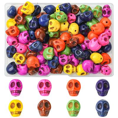 80Pcs 8 Colors Synthetic Turquoise Beads TURQ-FS0001-08-1