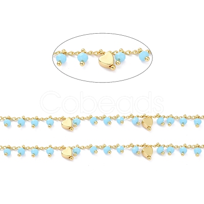 Handmade Glass Beaded Chains CHC-I038-14G-01-1