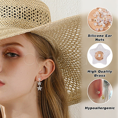 64Pcs 8 Style Silicone Ear Nuts SIL-KS0001-01-1