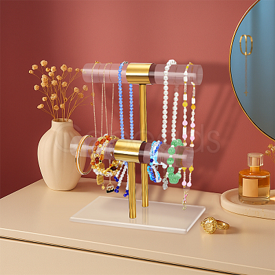 Acrylic &
Stainless Steel T Bar Jewely Display Stands ODIS-WH0108-022-1