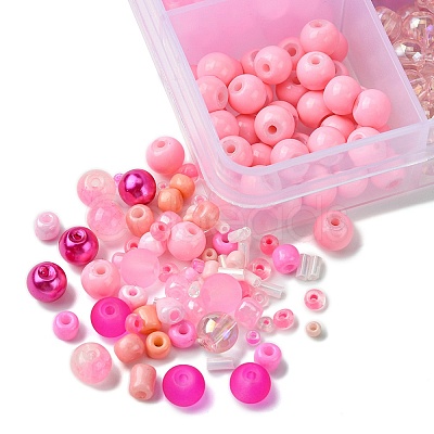 Transparent Glass Beads with Seed Beads GLAA-FS0001-82-1