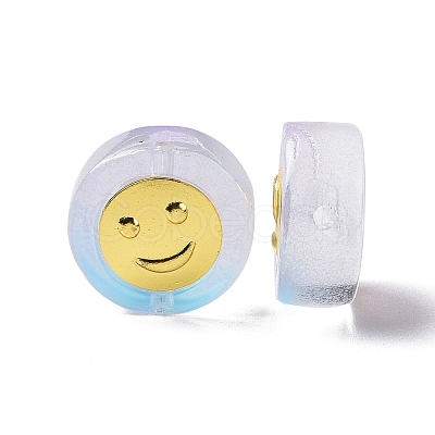 Transparent Spray Painted Glass Beads GLAA-I050-15H-1