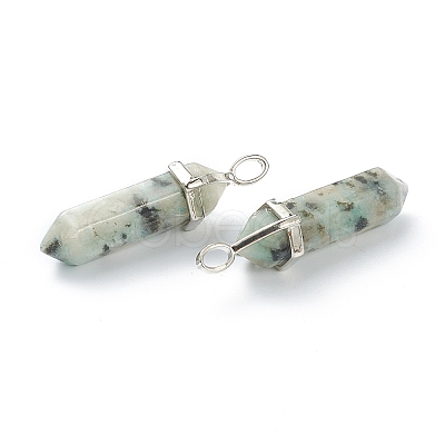 Natural Sesame Jasper Pointed Pendants X-G-M378-01P-A11-1