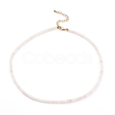 Natural Rose Quartz Beaded Necklaces NJEW-JN03315-02-1
