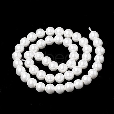 Glass Pearl Beads Strands BSHE-S301-10mm-04-1-1