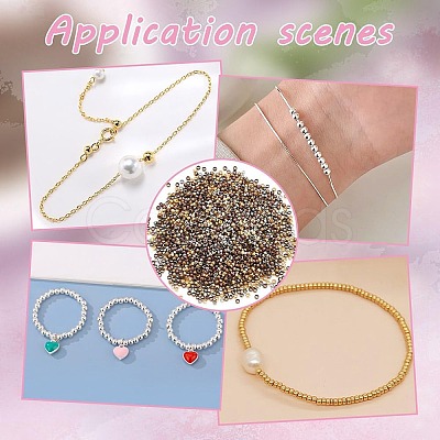 2500Pcs 5 Colors Brass Crimp Beads KK-AR0004-18-1