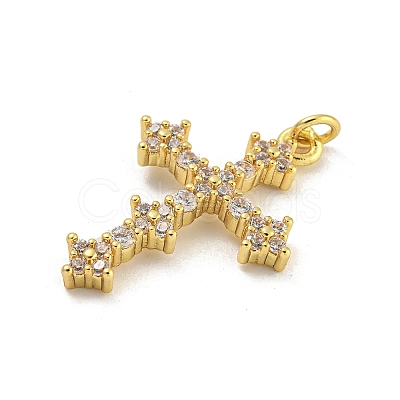 Rack Plating Brass Micro Pave Cubic Zirconia Pendants KK-G513-34G-1