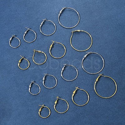 32Pcs 8 Styles Iron Huggie Hoop Earring Findings IFIN-FS0001-49A-1