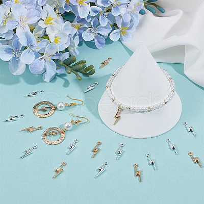 4sets 2 Colors Alloy Lightning Bolt Pendants FIND-SC0017-55-1