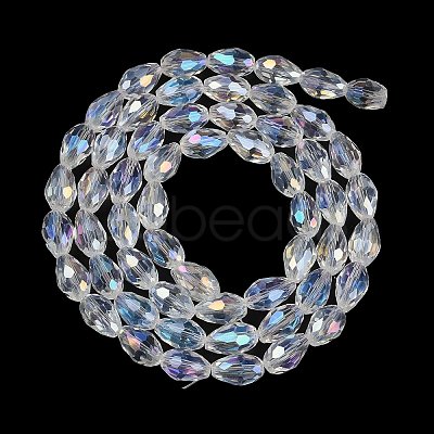 Transparent Electroplate Glass Beads Strands EGLA-N013-T6mm-B01-1