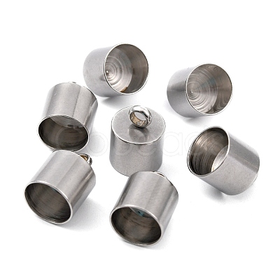 Tarnish Resistant Smooth Surface 201 Stainless Steel Cord Ends X-STAS-R063-97-1