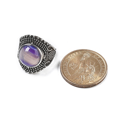 Natural & Synthetic Gemstone Adjustable Rings RJEW-I108-03AS-1