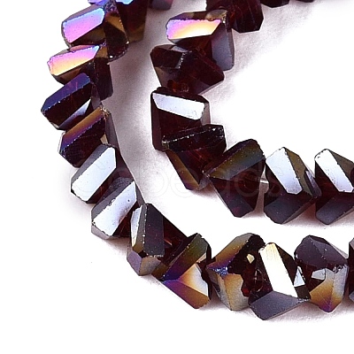 Electroplate Transparent Glass Beads Strands LS-EGLA-Q139-01A-A28-1