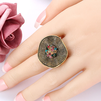 Alloy with Crystal Rhinestone Finger Rings FS-WG47CCC-04-1
