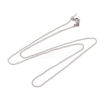 304 Stainless Steel Ball Chain Necklaces STAS-M065-19P-1