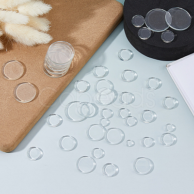 200Pcs 8 Styles Transparent Glass Cabochons GLAA-FH0001-88-1