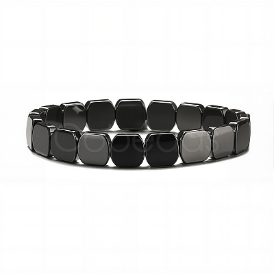 Non-magnetic Synthetic Hematite Beaded Stretch Bracelets for Men FS-WG73B41-07-1