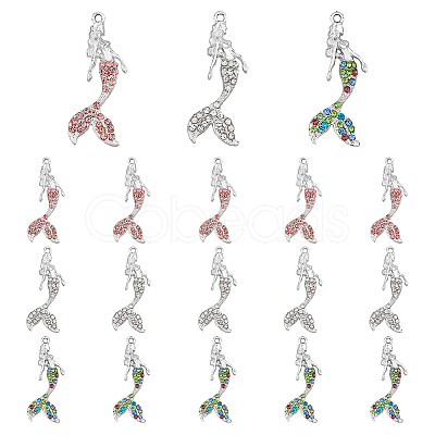 18PCS 3Colors Alloy with Rhinestone Pendants FIND-DC0004-15-1