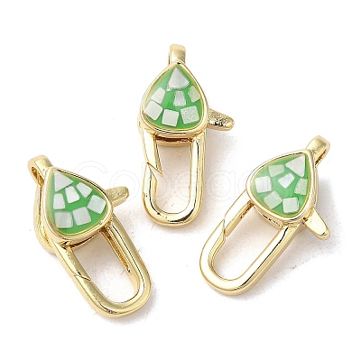 Brass Enamel Lobster Claw Clasps KK-K385-013G-1