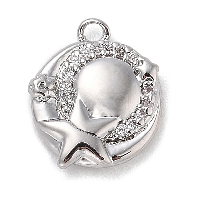 Brass with Cubic Zirconia Charms KK-Q817-03P-1