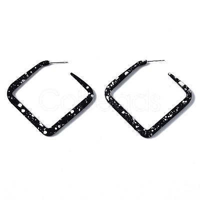 Spray Painted CCB Plastic Stud Earrings EJEW-Q020-001B-1