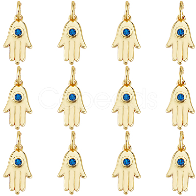 14Pcs Brass Micro Pave Cubic Zirconia Charms ZIRC-BBC0002-45-1