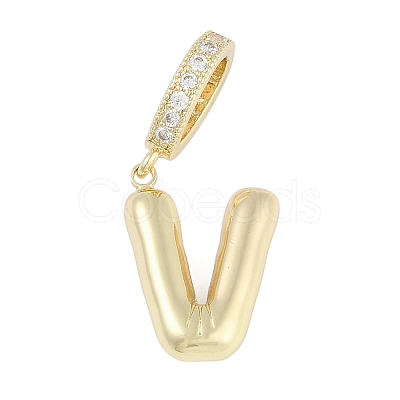 Brass Micro Pave Clear Cubic Zirconia Pendants KK-M289-01V-G-1