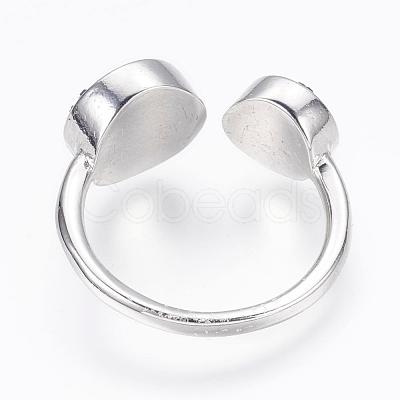 Natural Druzy Agate Cuff Rings RJEW-K017-01P-1