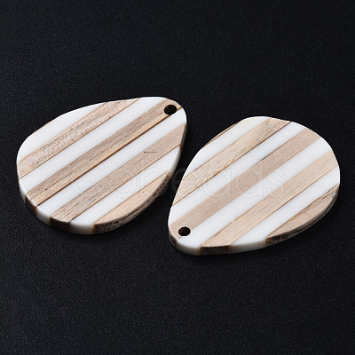 Stripe Resin & Wood Pendants RESI-N025-015A-B01-1