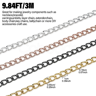 3m Aluminium Twisted Curb Chains CHA-YW0001-04B-1