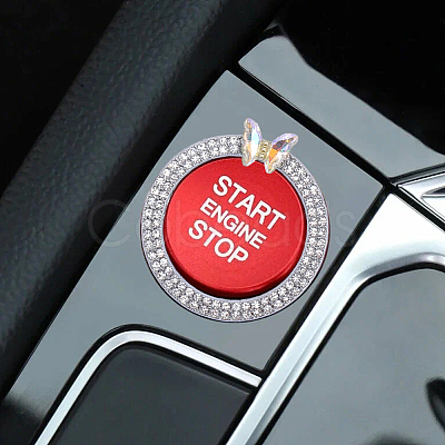 2Pcs Alloy Rhinestone Car Stickers STIC-CN0001-08-1