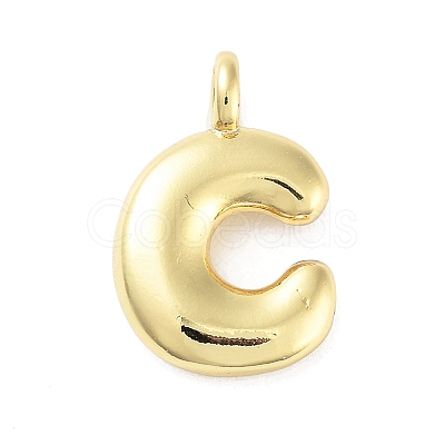 Rack Plating Brass Balloon Letter Pendants KK-C050-01G-C-1