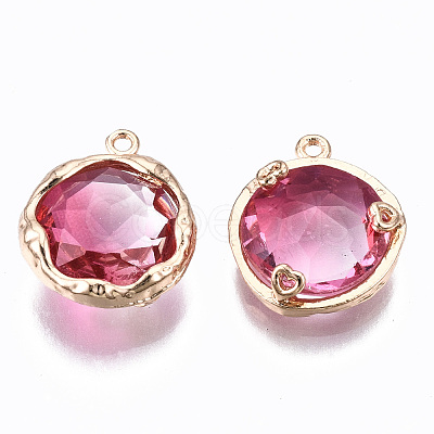 Two-Tone Faceted Glass Charms X-GLAA-S193-032E-1