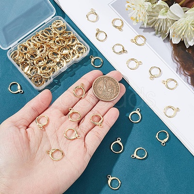 CREATCABIN 50 Pairs Brass Huggie Hoop Earring Findings KK-CN0001-87-1