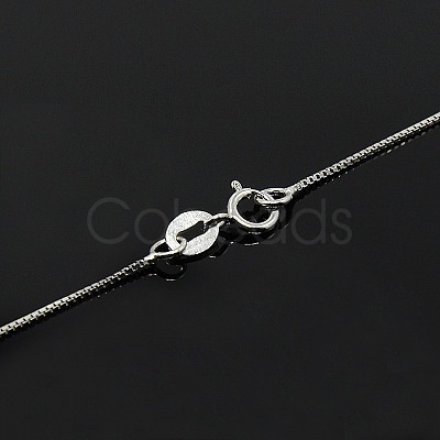 Anti-Tarnish Rhodium Plated 925 Sterling Silver Necklaces STER-M034-38A-1