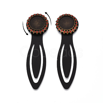 Alloy & Iron Bookmark Cabochon Settings PALLOY-N184-02AB-1