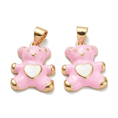 Brass Enamel Pendants KK-A153-06G-B-1