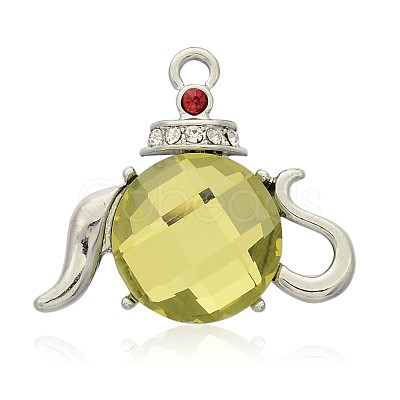 Tableware/Teapot Platinum Plated Alloy Glass Pendants PALLOY-J610A-02P-1