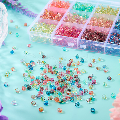 180G 12 Colors 6/0 Gradient Color Glass Seed Beads SEED-TA0001-63-1