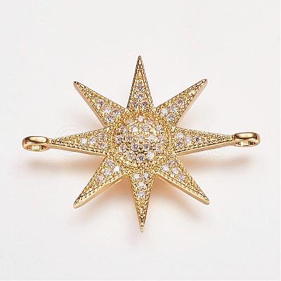 Brass Micro Pave Cubic Zirconia Links ZIRC-P049-17G-1