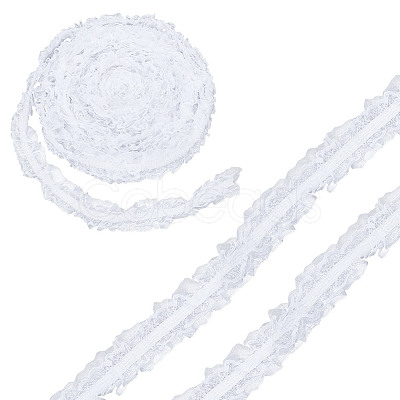 10M Double Layer Polyester Flower Elastic Lace Trim OCOR-DC0001-21A-1