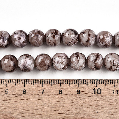 Baking Paint Glass Beads Strands DGLA-N003-10mm-A05-1