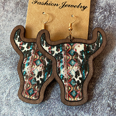 Bohemian Style Wood Dangle Earrings FS-WGB2A52-01-1