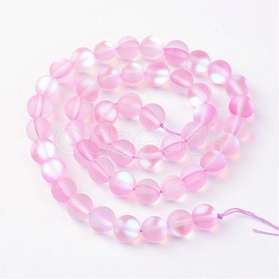 Synthetic Moonstone Beads Strands G-R375-10mm-A12-1