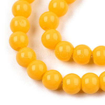 Opaque Solid Color Glass Beads Strands GLAA-T032-P4mm-08-1