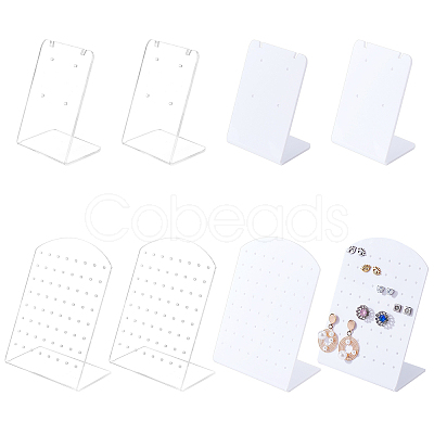 8Pcs 4 Style Acrylic Earring Stands Displays EDIS-FG0001-51-1
