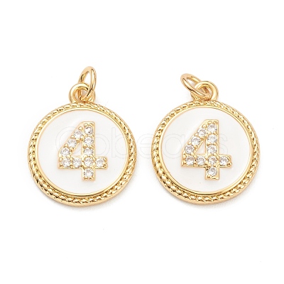 Brass Micro Pave Clear Cubic Zirconia Charms ZIRC-I052-16G-04-1