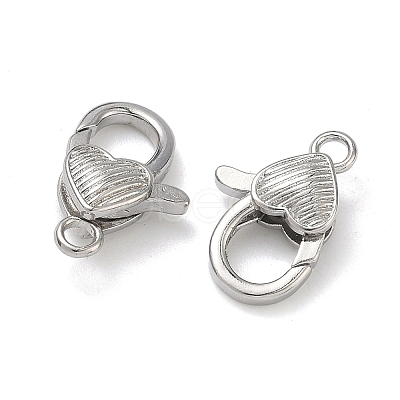 Heart Brass Lobster Claw Clasps KK-H256-03P-03-1