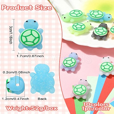 10Pcs 10 Colors Luminous Silicone Beads SIL-CJ0003-08-1